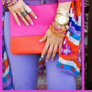Cute Multicolor Clutch or Crossbody Bag